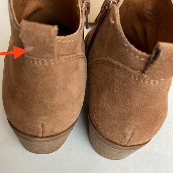 Suede boots ankle boots Lucky brand suede booties cogniac brown booties size 8.5 - Picture 5 of 6